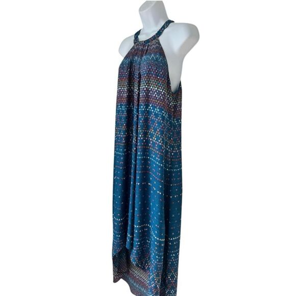 BCBG Max Azria Marrocal Blue Tapestry High Low Sleeveless Dress Size M - Picture 5 of 14